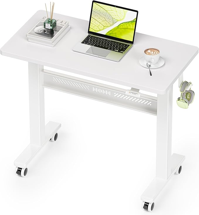 Mobile Walking Pad Desk with Wheels, Pneumatic Small Rolling Standing Desk - Image 9
