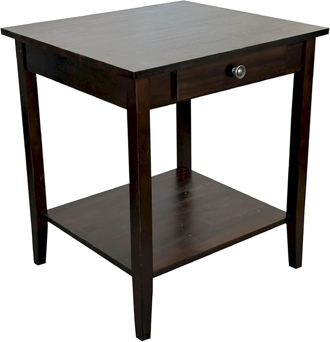 2-Tier Solid Acacia End Table w/Drawer - Image 5