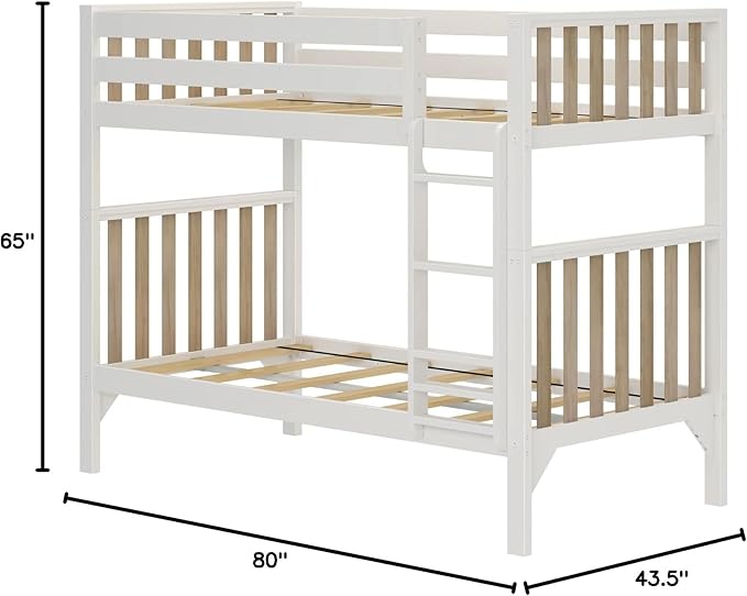 Max & Lily Bunk Bed, Scandinavian Modern Bunk Bed, Solid Wood Twin-Over-Twin - Image 2