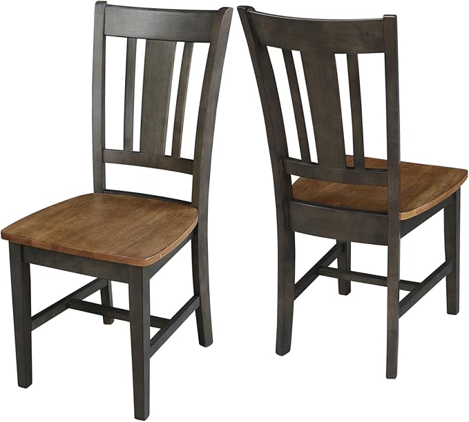 International Concepts San Remo Splatback Dining Chair, Hickory/Washed Coal - Image 9