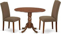 East West Furniture DLEN3-MAH-18 3 Piece Dining Room Furniture Set Contains a by EastWestFurniture