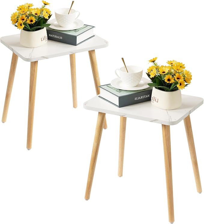 FORAOFUR End Table Set of 2, Modern Wooden Side Table by FORAOFUR