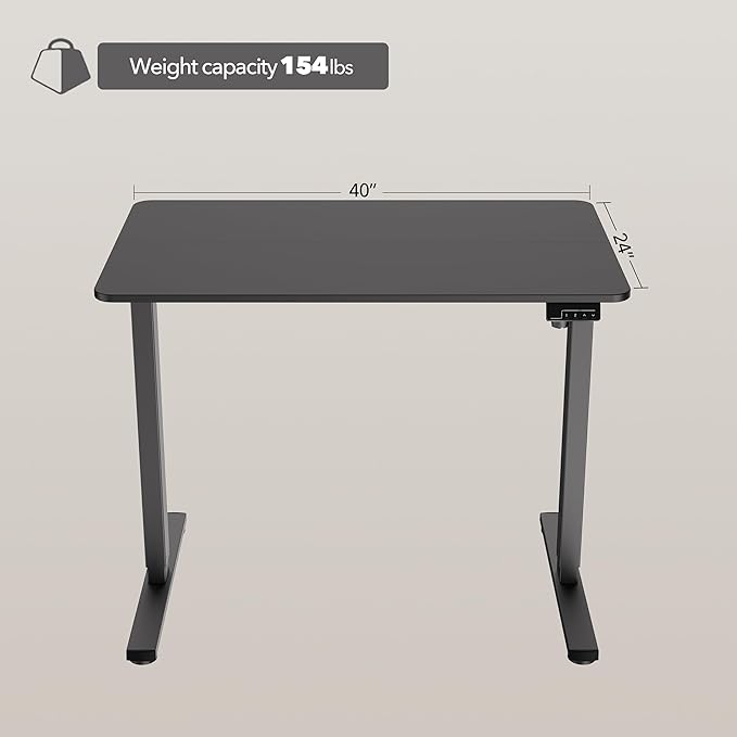 Electric Standing Desk Adjustable Height, 40x24 Inches Sit Stand up Desktop - Image 3