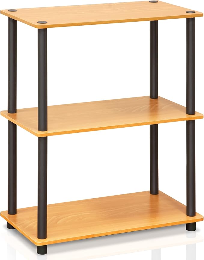 Furinno Turn-N-Tube 3-Tier Compact Multipurpose Shelf Display Rack, Light Cherry - Image 7