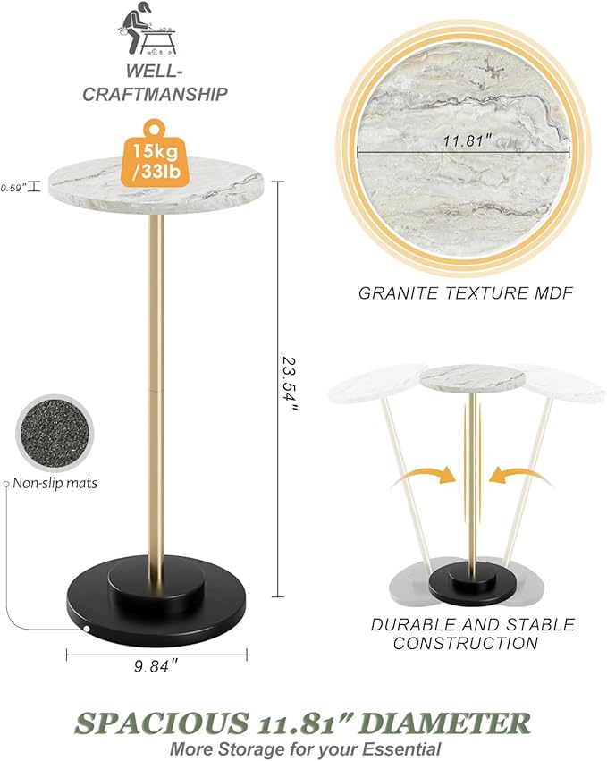 Round Side Table, Small Drink Table - Image 2