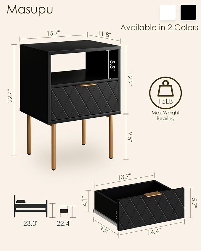 Nightstand, Morden Bedside Table - Image 2