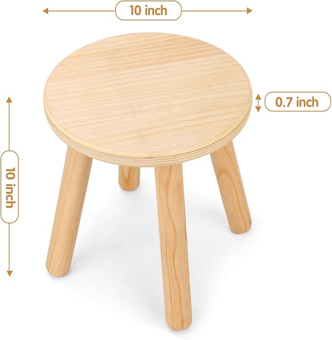 Wingyz Wooden Step Stools for Kids, 10 Inch Solid Kids Chairs Perfect Matched - Image 2