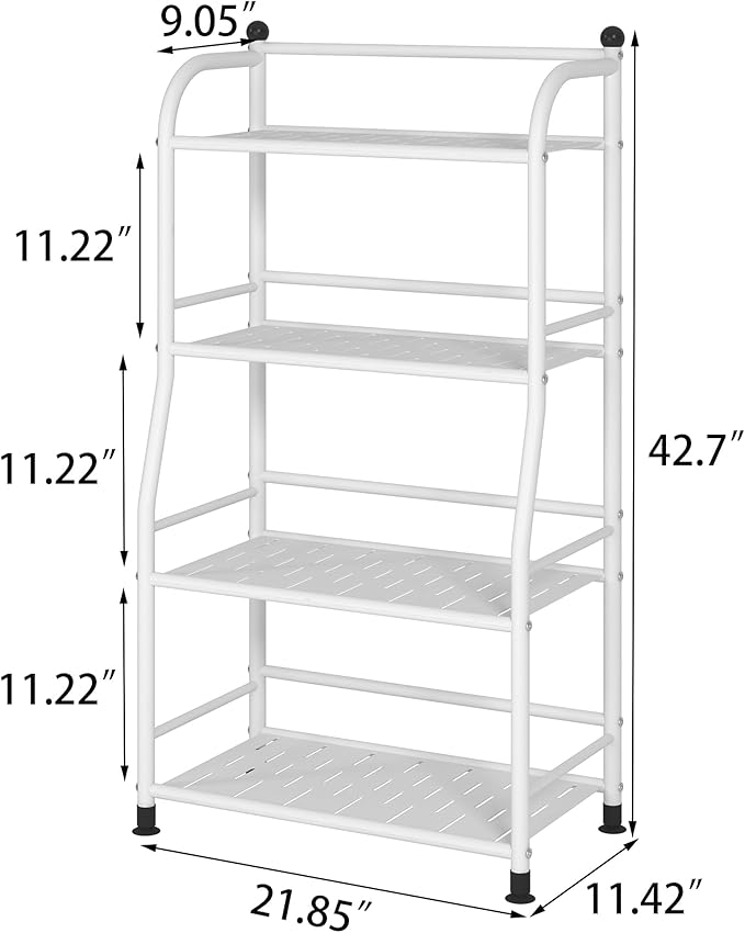 4 Tier Metal Shelf Storage Shelves Living Room Bookshelf Bathroom Corner - Image 3