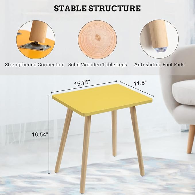 FORAOFUR Side Table, Small End Table Accent Living Room Bedroom Balcony Office - Image 3