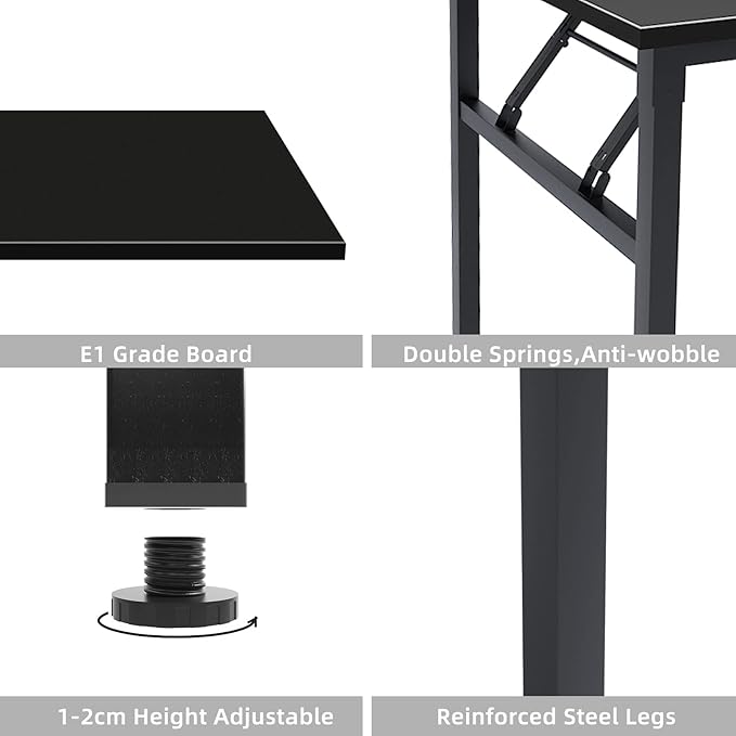 DlandHome Reversible L-Shaped Desk Large Corner Desk Folding Table Computer - Image 7