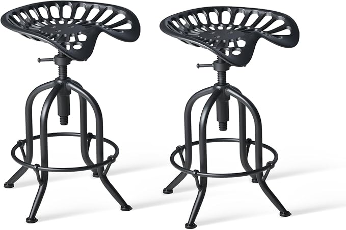 Industrial Bar Stool Farmhouse Tractor Saddle Stool Kitchen Counter Height - Image 4