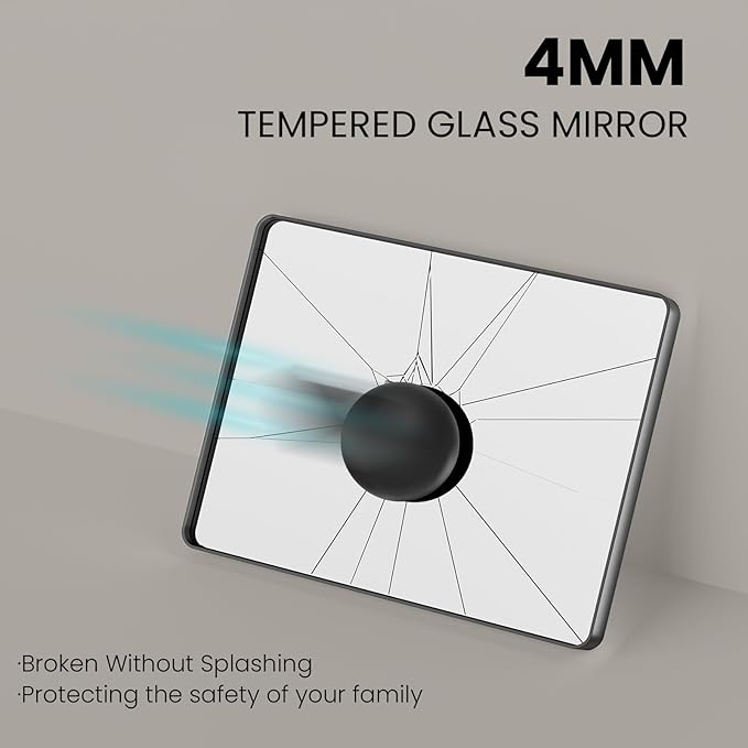 Brushed Nickel Bathroom Mirror 72x36 Inch, Brushed Silver Metal Frame Mirror - Image 5