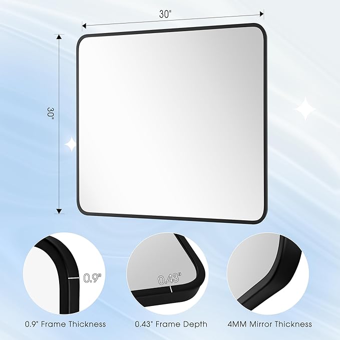 30x30 Inch Rectangle Bathroom Mirror - Image 12