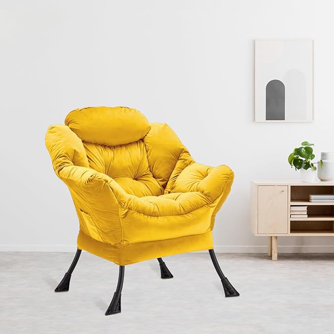 Lazy Chair Thick Padded, Comfy Velvet Accent Lounge Chair - Image 9