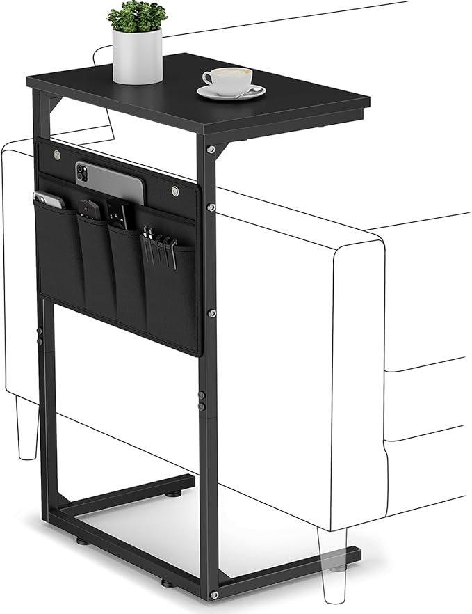 Vagusicc C Shaped End Table Set of 2, Tall Side Table - Image 9