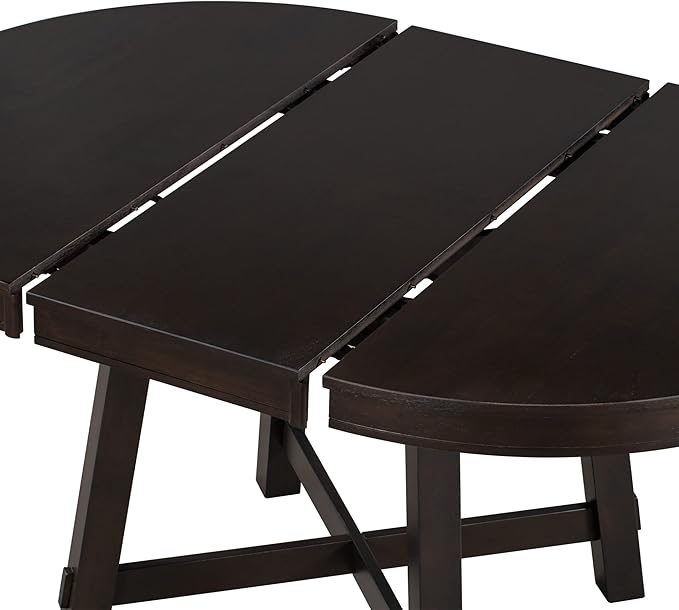 Farmhouse Style Expandable Round to Oval Dining Table - Image 5