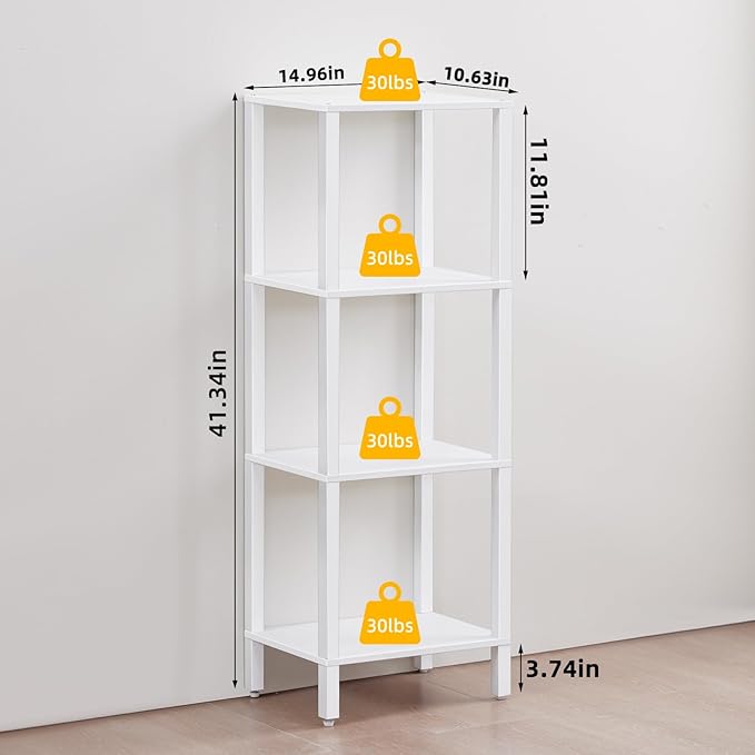 4 Tier Tall Wooden Bookshelf - Image 2