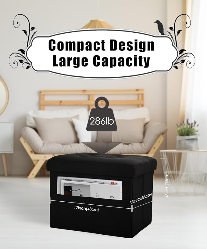Ottoman Storage Ottoman Foot Rest Stool Foldable Bench - Image 3