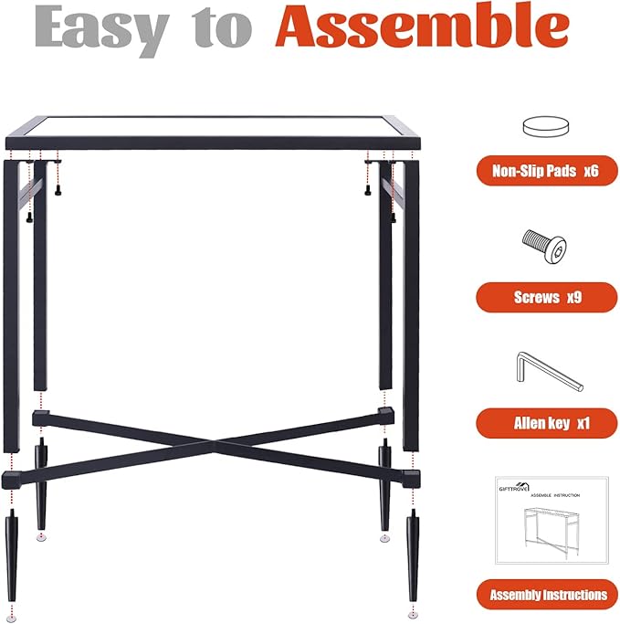 Black End Table, Rectangle Side Table - Image 4