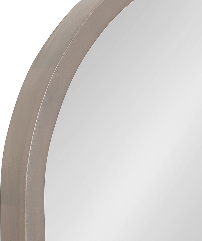 Kate and Laurel Hutton Farmhouse Wood Arched Mirror; 20 x 30; Gray; Decorative - Image 3