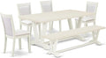 East West Furniture V027MZ001-6 6 Piece Dining Set Contains a Rectangle Dining by EastWestFurniture