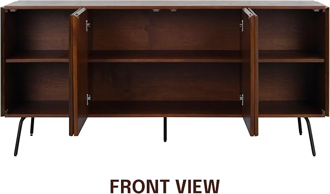 NTC Veil Modern Sideboard with 4 Doors, Buffet Cabinet with Vertical Groove - Image 4