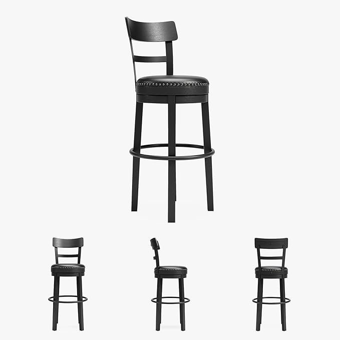 Signature Design by Ashley Valebeck 30.38" Casual Pub Height Upholstered Swivel - Image 7