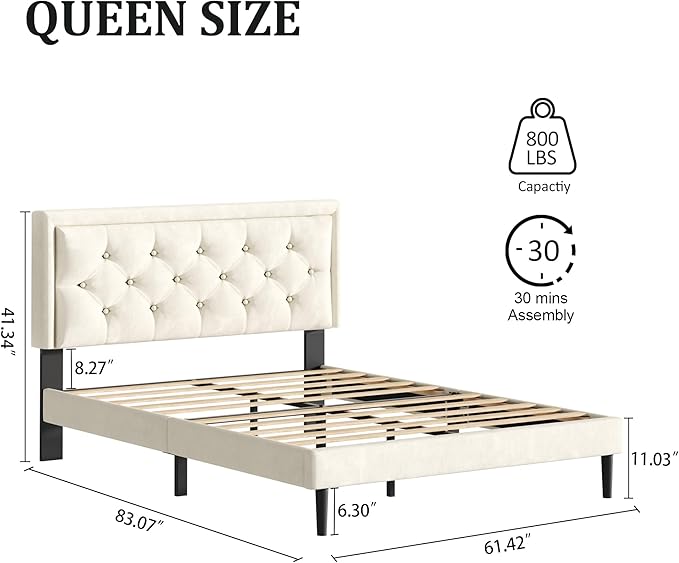 Queen Size Platform Bed Frame - Image 2