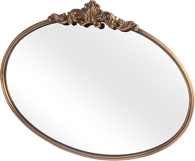 WAMIRRO Oval Mirror, Antique Brass Mirrors - Image 9