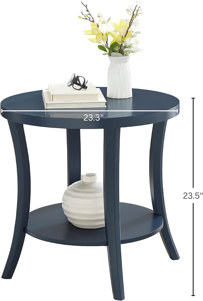 Roundhill Furniture Perth Contemporary Round End Table - Image 2