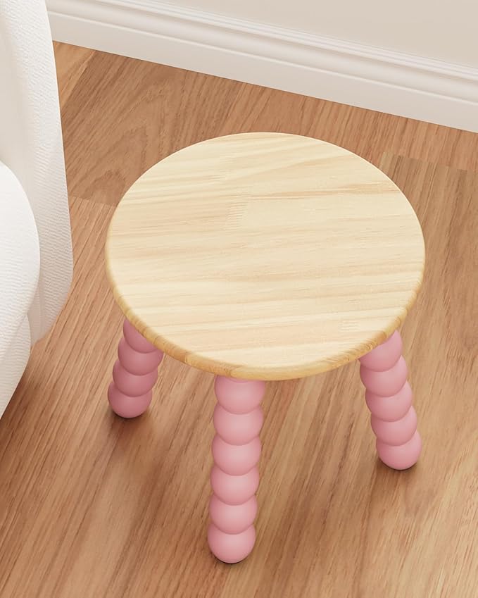 Masupu Solid Wooden Step Stool for Adults Kids, 11 inch Small Foot Stool - Image 2