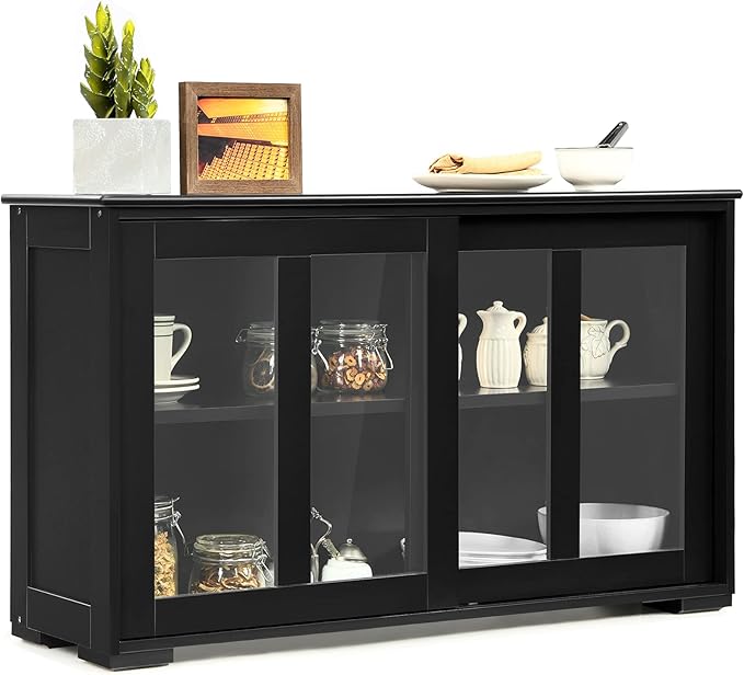 Costzon Sideboard Buffet Cabinet, Wooden Kitchen Storage Cabinet by Costzon