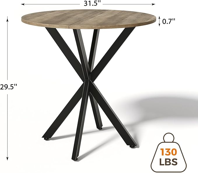 Unovivy 31.5" Small Round Dining Table - Image 2