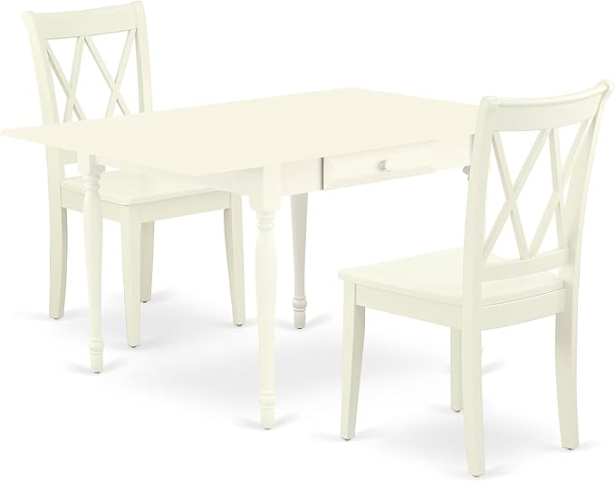 East West Furniture MZCL3-LWH-W 3 Piece Dinette Set by EastWestFurniture