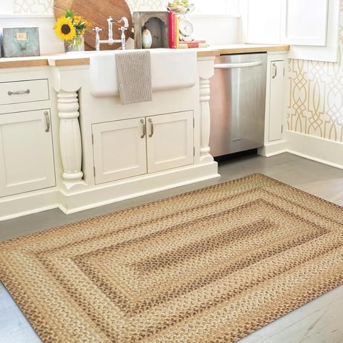 Homespice Cookie Dough Jute Braided Runner Rug 22x72 by Homespice
