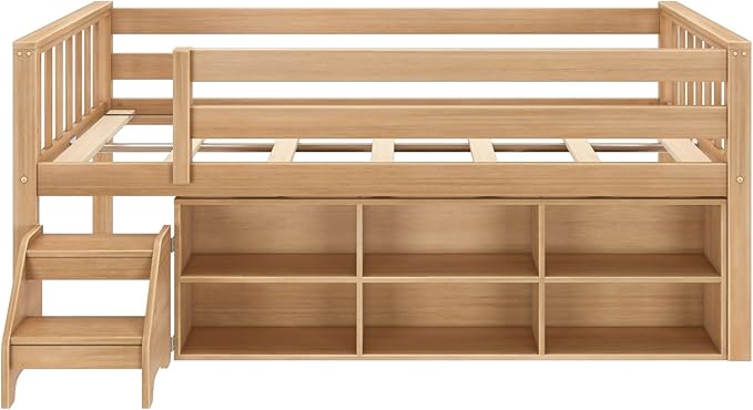 Max & Lily Soren Ultra Low Loft Bed, Twin Bed Frame - Image 5