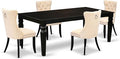 East West Furniture LGDA5-BLK-32 5 Piece Dining Set Contains a Rectangle Wooden by EastWestFurniture