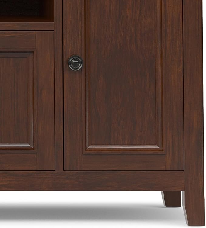 SIMPLIHOME Amherst 72-inch Wide Solid Wood TV Stand in Russet Brown, - Image 8