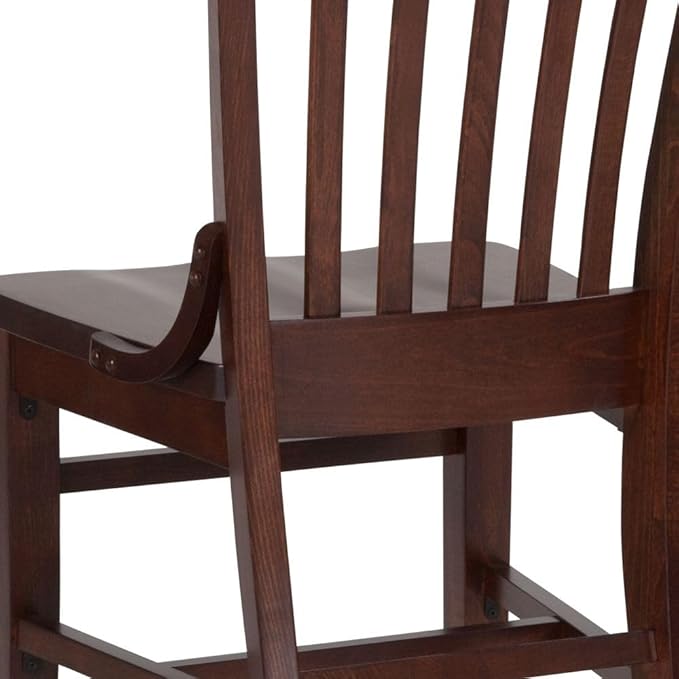 Flash Furniture Hercules Series School House Back Mahogany Wood Dining Chair - Image 12