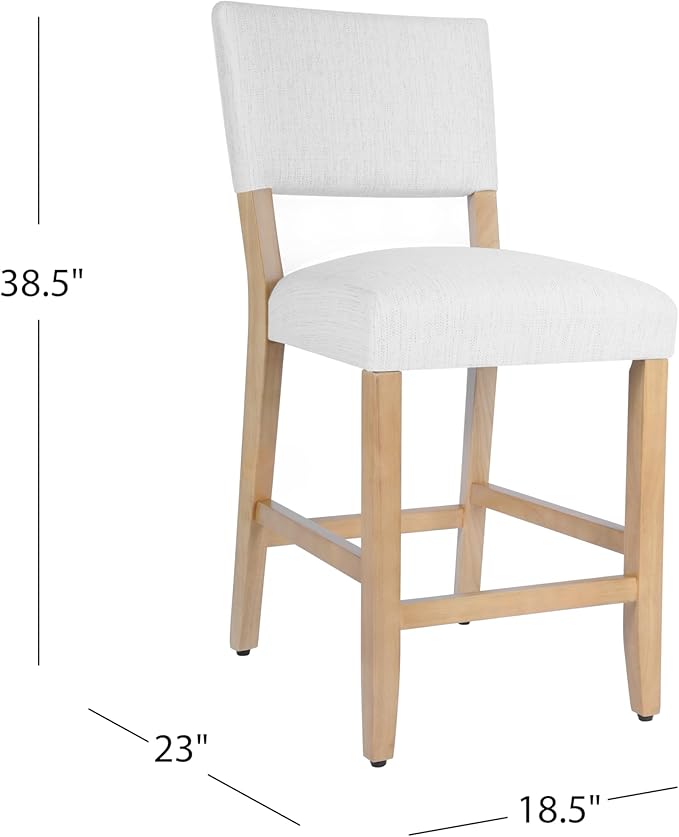 HomePop 24" Open Back Counter Stool Home Décor|Fabric Chairs - Image 3
