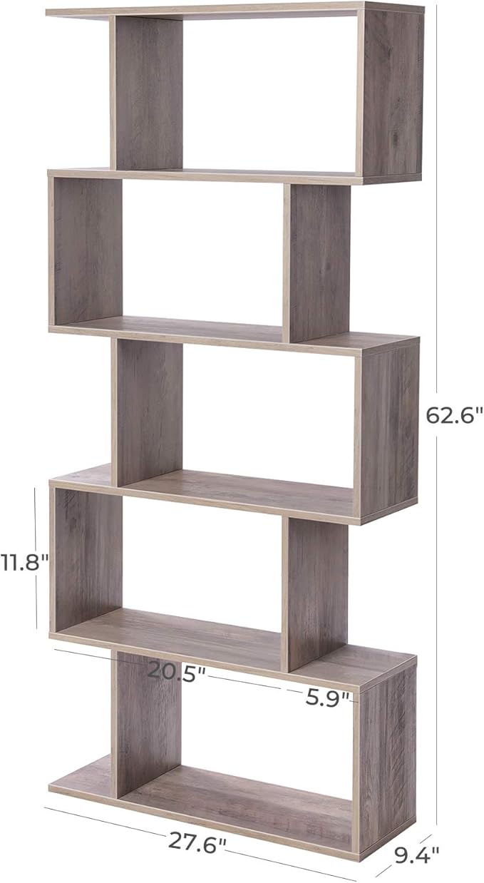 VASAGLE Wooden Bookcase, Display Shelf and Room Divider, Freestanding - Image 3