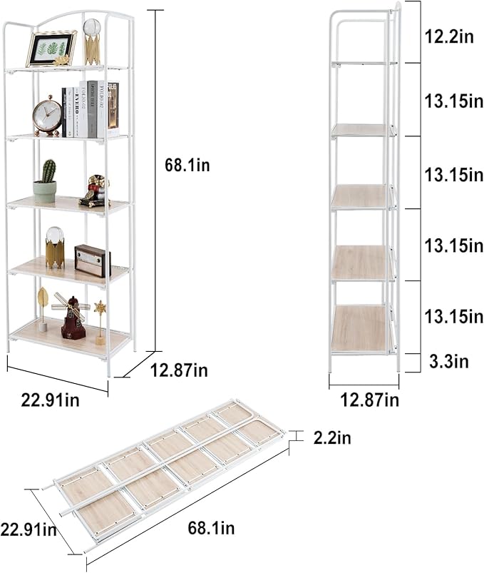 Crofy No Assembly Folding Bookshelf - Image 3