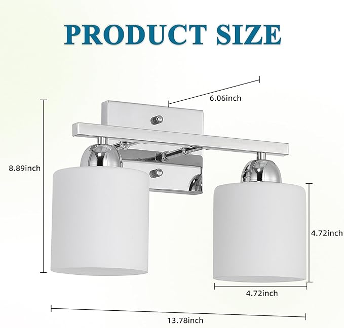 Stainless Steel Milk Glass Vanity Lights - Image 5