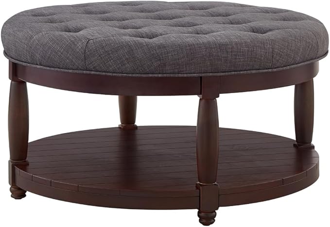 24KF Upholstered Round Coffee Table - Image 4
