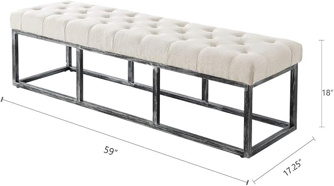 24KF Upholstered Tufted Long Bench Seats - Image 2