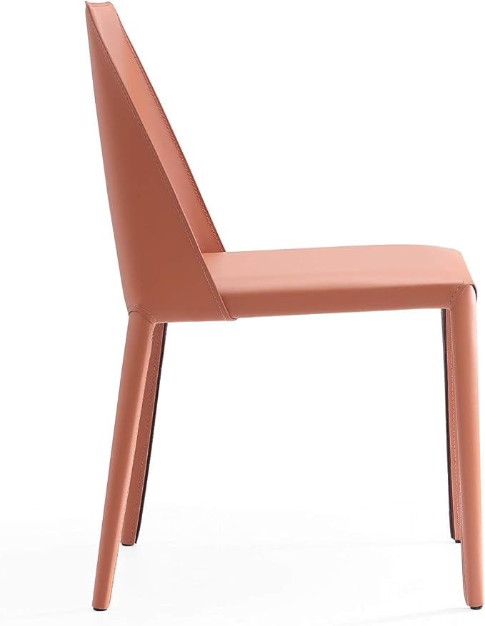 Manhattan Comfort Paris Modern Saddle Leather Dining Chairs, Metal Frame - Image 5