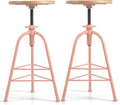 Set of 2 Modern Bar Stools-24.4-28.3 Counter Height Adjustable Patio by BOKKOLIK