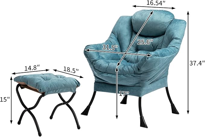 HollyHOME Fabric Lazy Chair - Image 3
