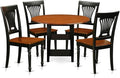 East West Furniture SUPL5-BCH-W 5 Piece Dining Set Includes a Round Dining Room by EastWestFurniture