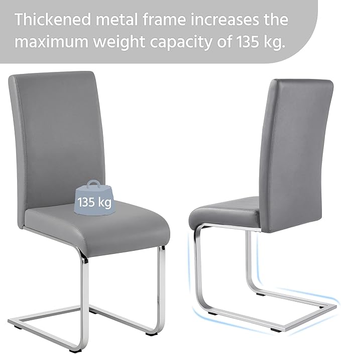 Yaheetech Dining Chairs Set of 2 Modern Faux Leather Upholstered Dining Room - Image 9